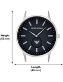 Buy Shop Emporio Armani Renato Quartz Black Dial Silver Steel Strap Watch For Men - AR11118 USA Online