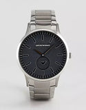 Buy Shop Emporio Armani Renato Quartz Black Dial Silver Steel Strap Watch For Men - AR11118 USA Online