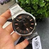 Buy Shop Emporio Armani Renato Quartz Black Dial Silver Steel Strap Watch For Men - AR11179 USA Online