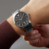 Buy Shop Emporio Armani Renato Quartz Black Dial Silver Steel Strap Watch For Men - AR11179 USA Online