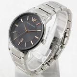 Buy Shop Emporio Armani Renato Quartz Black Dial Silver Steel Strap Watch For Men - AR11179 USA Online