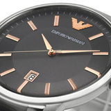 Buy Shop Emporio Armani Renato Quartz Black Dial Silver Steel Strap Watch For Men - AR11179 USA Online