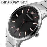 Buy Shop Emporio Armani Renato Quartz Black Dial Silver Steel Strap Watch For Men - AR11179 USA Online