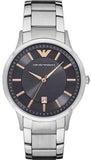 Buy Shop Emporio Armani Renato Quartz Black Dial Silver Steel Strap Watch For Men - AR11179 USA Online