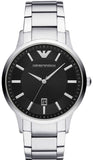 Buy Shop Emporio Armani Renato Quartz Black Dial Silver Steel Strap Watch For Men - AR11181 USA Online