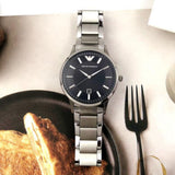 Buy Shop Emporio Armani Renato Quartz Black Dial Silver Steel Strap Watch For Men - AR11181 USA Online