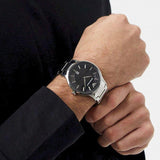Buy Shop Emporio Armani Renato Quartz Black Dial Silver Steel Strap Watch For Men - AR11181 USA Online