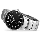 Buy Shop Emporio Armani Renato Quartz Black Dial Silver Steel Strap Watch For Men - AR11181 USA Online