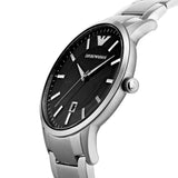 Buy Shop Emporio Armani Renato Quartz Black Dial Silver Steel Strap Watch For Men - AR11181 USA Online