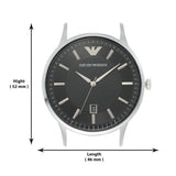 Buy Shop Emporio Armani Renato Quartz Black Dial Silver Steel Strap Watch For Men - AR11181 USA Online