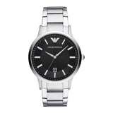 Buy Shop Emporio Armani Renato Quartz Black Dial Silver Steel Strap Watch For Men - AR11181 USA Online