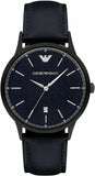 Buy Shop Emporio Armani Renato Quartz Blue Dial Blue Leather Strap Watch For Men - AR11190 USA Online
