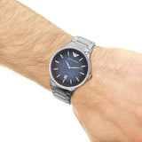 Buy Shop Emporio Armani Renato Quartz Blue Dial Silver Steel Strap Watch For Men - AR11182 USA Online