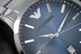 Buy Shop Emporio Armani Renato Quartz Blue Dial Silver Steel Strap Watch For Men - AR11182 USA Online