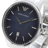 Buy Shop Emporio Armani Renato Quartz Blue Dial Silver Steel Strap Watch For Men - AR11182 USA Online