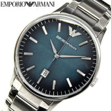 Buy Shop Emporio Armani Renato Quartz Blue Dial Silver Steel Strap Watch For Men - AR11182 USA Online