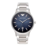 Buy Shop Emporio Armani Renato Quartz Blue Dial Silver Steel Strap Watch For Men - AR11182 USA Online