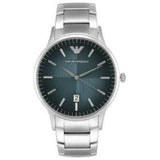 Buy Shop Emporio Armani Renato Quartz Blue Dial Silver Steel Strap Watch For Men - AR11182 USA Online