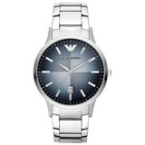 Buy Shop Emporio Armani Renato Quartz Blue Dial Silver Steel Strap Watch For Men - AR11182 USA Online
