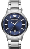 Buy Shop Emporio Armani Renato Quartz Blue Dial Silver Steel Strap Watch For Men - AR11182 USA Online