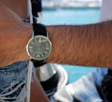 Buy Shop Emporio Armani Renato Quartz Grey Dial Black Leather Strap Watch For Men - AR11049 USA Online