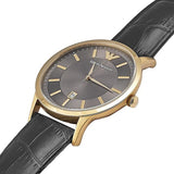 Buy Shop Emporio Armani Renato Quartz Grey Dial Black Leather Strap Watch For Men - AR11049 USA Online
