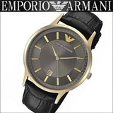 Buy Shop Emporio Armani Renato Quartz Grey Dial Black Leather Strap Watch For Men - AR11049 USA Online
