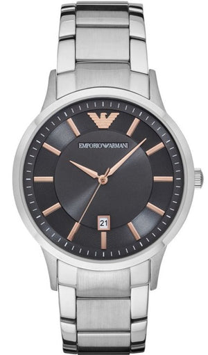 Buy Shop Emporio Armani Renato Quartz Grey Dial Silver Steel Strap Watch For Men - AR2514 USA Online