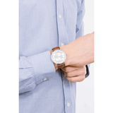 Buy Shop Emporio Armani Renato Quartz Silver Dial Brown Leather Strap Watch For Men - AR11185 USA Online