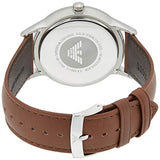 Buy Shop Emporio Armani Renato Quartz Silver Dial Brown Leather Strap Watch For Men - AR11185 USA Online