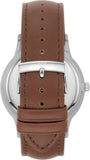 Buy Shop Emporio Armani Renato Quartz Silver Dial Brown Leather Strap Watch For Men - AR11185 USA Online