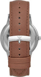Buy Shop Emporio Armani Renato Quartz Silver Dial Brown Leather Strap Watch For Men - AR11185 USA Online
