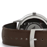 Buy Shop Emporio Armani Renato Quartz Silver Dial Brown Leather Strap Watch For Men - AR11185 USA Online