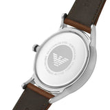 Buy Shop Emporio Armani Renato Quartz Silver Dial Brown Leather Strap Watch For Men - AR11185 USA Online