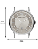 Buy Shop Emporio Armani Renato Quartz Silver Dial Brown Leather Strap Watch For Men - AR11185 USA Online