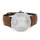 Buy Shop Emporio Armani Renato Silver Dial Brown Leather Strap Watch For Men - AR2463 USA Online