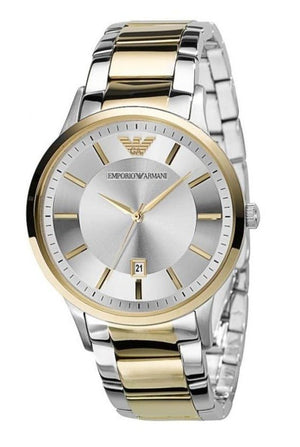 Buy Shop Emporio Armani Renato Silver Dial Two Tone Steel Strap Watch For Men - AR2449 USA Online