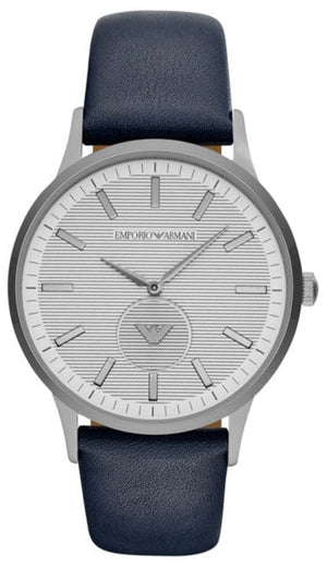 Buy Shop Emporio Armani Renato White DIal Blue Leather Strap Watch For Men - AR11119 USA Online