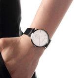 Buy Shop Emporio Armani Retro Analog Quartz Silver Dial Black Leather Strap Watch For Men - AR1674 USA Online