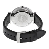 Buy Shop Emporio Armani Retro Analog Quartz Silver Dial Black Leather Strap Watch For Men - AR1674 USA Online