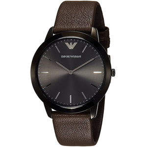 Buy Shop Emporio Armani Retro Black Dial Brown Leather Strap Watch for Men - AR2483 USA Online