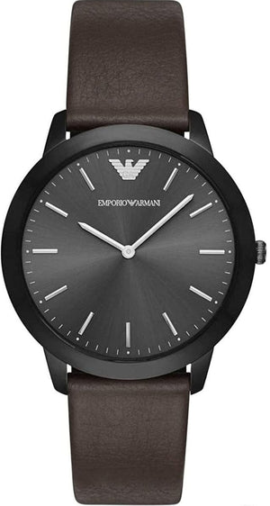Buy Shop Emporio Armani Retro Black Dial Brown Leather Strap Watch for Men - AR2483 USA Online