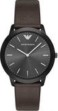 Buy Shop Emporio Armani Retro Black Dial Brown Leather Strap Watch for Men - AR2483 USA Online