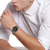 Buy Shop Emporio Armani Retro Black Dial Silver Steel Strap Watch For Men - AR1676 USA Online