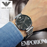 Buy Shop Emporio Armani Retro Black Dial Silver Steel Strap Watch For Men - AR1676 USA Online