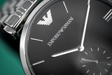 Buy Shop Emporio Armani Retro Black Dial Silver Steel Strap Watch For Men - AR1676 USA Online