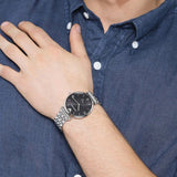 Buy Shop Emporio Armani Retro Black Dial Silver Steel Strap Watch For Men - AR1676 USA Online