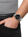 Buy Shop Emporio Armani Retro Black Dial Silver Steel Strap Watch For Men - AR1676 USA Online