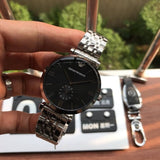 Buy Shop Emporio Armani Retro Black Dial Silver Steel Strap Watch For Men - AR1676 USA Online