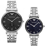 Buy Shop Emporio Armani Retro Black Dial Silver Steel Strap Watch For Men - AR1676 USA Online